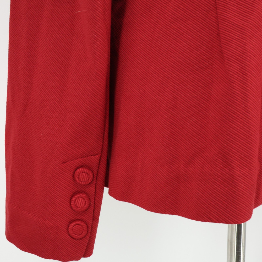 Cabi Jacket Womens Large Dark Red Twill Pockets Fitted Waist Snaps Preppy - Picture 12 of 16